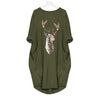 Women long sleeve dress harajuku casual knee-length dress s-5xl plus size dresses elbise christmas moose print party vestidos