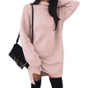 Autumn Winter Warm Long Sleeve Women Knitted Sweater Dress White Turtleneck Sweaters Pullover Jumper Female Clothes
