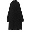 [EAM] Women Gray Knitting Big Size Long Dress New High Collar Long Sleeve Loose Fit Fashion Tide Spring Autumn 2019 1D402
