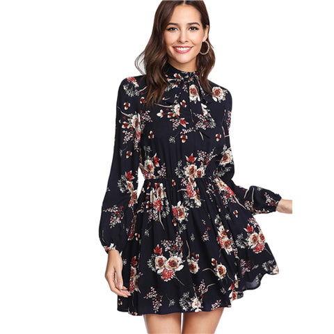 SHEIN Autumn Floral Women Dresses Multicolor Elegant Long Sleeve High Bean Hill Shop SHEIN Autumn Floral Women Dresses Multicolor Elegant Long Sleeve High Bean Hill Shop